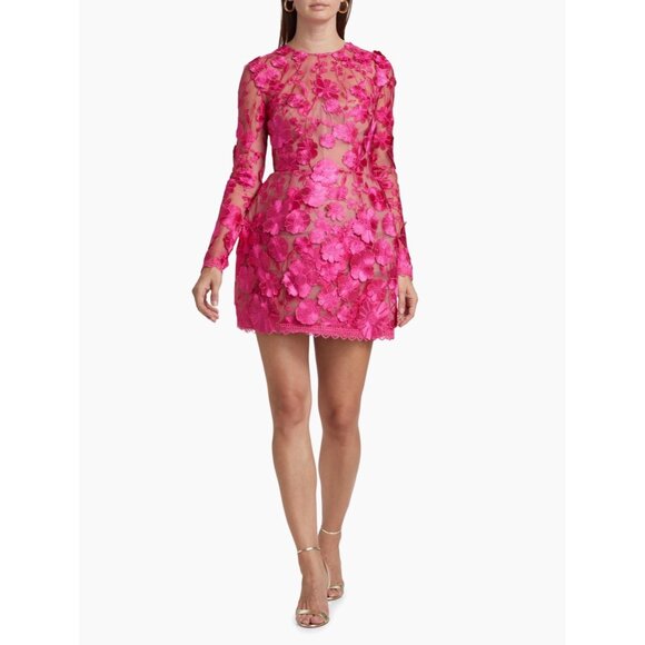 Bronx and Banco Maraya Long Sleeve Mini Dress in Fuchsia - Picture 6 of 11